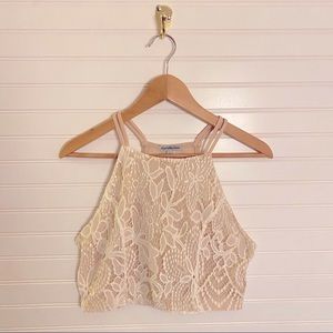 Lace Crop Top, Size Large.